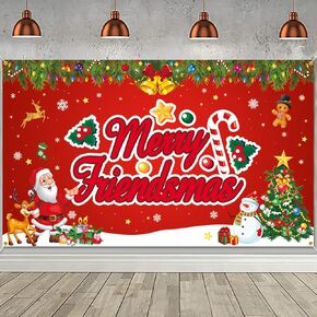 عيد ميلاد سعيد Friendsmas خلفية راية Friendsmas زينة حفلة عيد الميلاد خلفية التصوير الفوتوغرافي لعيد الميلاد الأصدقاء تحت عنوان زينة الحفلات Friendsmas ديكور للمنزل والمكتب