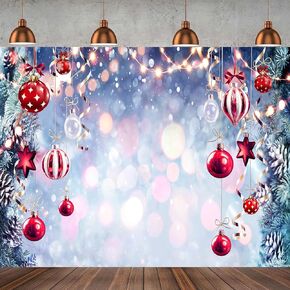 Christmas Backdrop 7x5ft Winter Dream Wonderland Photo Backdrop Xmas Tree Snowflake Gift Red Star Ball Backdrops for Photography Xmas Party Backdrop 041