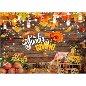 CYLYH 8x6ft Fall Photography Backdrop Autumn Maple Forest Leaves Pumpkin Party Background Thanksgiving Party Supplies Farm Harvest Event Banner Baby Shower Thanksgiving Photo Backdrop D839