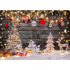 LTLYH 7x5ft Christmas Backdrop Winter Snow Background Christmas Rustic Wood Wall Decorations Backdrops Xmas New Year Family Party Decoration Photo Studio Props Banner 239