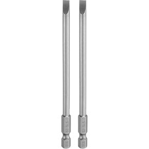 HARFINGTON 2pcs SL2.5 Magnetic SLotted Screwdriver Bits 2.5mm S2 Steel Flat Head Screwdriver Bit 1/4" Hex Shank Industrial Grade Screw Driver Drill Bits 110mm (4.3") Long for Screws