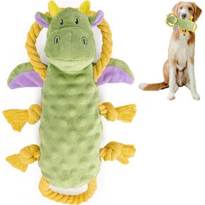 Crinkly Plush Dog Puzzle Toy - Long Tug-of-War Squeaky Dog Boredom Buster Toys with Snack Pockets - Durable Enrichment Mentally Stimulating Toys for Dogs Small, Medium, Large - Squirrel