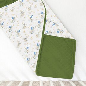 Cartoon Fairy Tale Dragon Moon Stars Clouds Baby Blanket for Girl Boy with Dotted Backing Double Layer Watercolor Dragons Soft Swaddle Receiving Blanket Newborn Toddler Crib Bed Throw 30x40