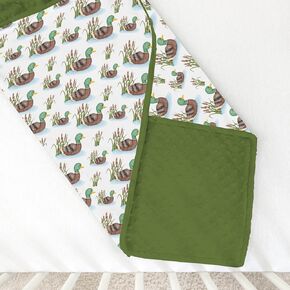 Mallard Duck Lake Leaves Baby Blanket for Girl Boy with Dotted Backing Double Layer Wild Duck Hunting Soft Swaddle Receiving Blanket Toddler Nursery Crib Bed Blanket Hunting Lovers Gift 30x40
