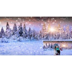 Winter Wonderland Forest Backdrops for Photography 20x10ft Freeze Snowflake Christmas Photo Backdrop Dreamy Forest Snowy Ice Background Kids Newborn Adults Birthday Christmas Party Banner