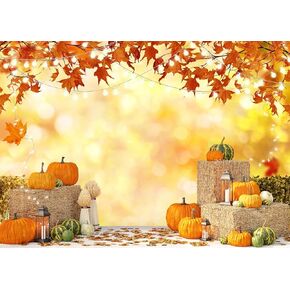 7x5FT Fall Thanksgiving Backdrop Thanksgiving Photo Backdrop Autumn Pumpkin Harvest Background Fall Theme Decoration Props F2