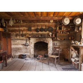 BELECO Rustic Kitchen Backdrop 7x5ft Fabric Western Old Wooden House Kitchen Interior Background Rural Farmhouse Fireplace Cooking Utensils Cooking Background Farmers Cowboys Portrait Photo Props
