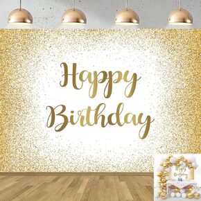 الذهب عيد ميلاد سعيد خلفية البالغين النساء الرجال عيد ميلاد صورة التصوير الخلفية الذهبي بريق خوخه الحلو عيد ميلاد حزب ديكور كعكة الجدول الإمدادات (7X5FT)