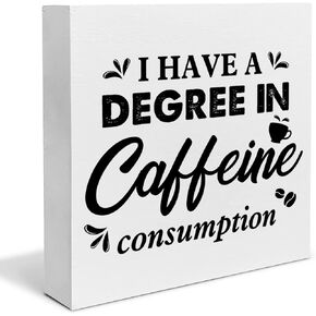 Coffee Wood Box Sign Desk Decor Country But First Coffee Wood Block Sign Decor for Home Office Shelf Wall