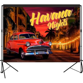 Havana Nights Backdrop Large Banner Dessert Table Decoration Photography Background Photobooth Prop 7x5 feet