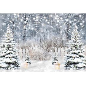 Winter Wonderland Backdrop 10x8ft Winter Snow Backdrop Snowflakes Forest Christmas Winter Party Decoration Background Winter Scene Backdrop Winter Birthday Backdrop Family Winter Backdrop