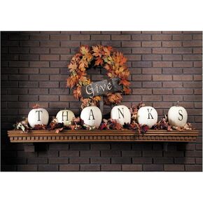 YYNXSY Thanksgiving Fireplace Background Red Maple Leaf Photography Background Brick Wall Background Festive Video Shooting Party Room Decoration Photography Studio 7X5FT YY-2513