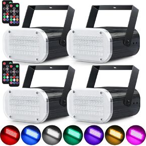 Luditek 3-Pack LED Strobe Lights 48LED Halloween, Multi-Color Sound Activated Disco Party Lights w/Remote Control, Flashing Strobe Lamp for Indoor Home Room Decorations Karaoke in Kuwait