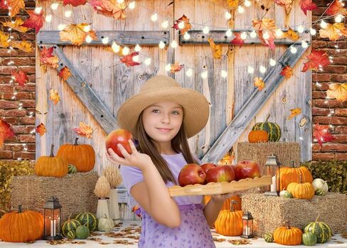 7x5FT Fall Thanksgiving Backdrop Thanksgiving Photo Backdrop Pumpkin Backdrop Fall Themed Backdrop Autumn Harvest Barn Banner F12 in Saudi Arabia