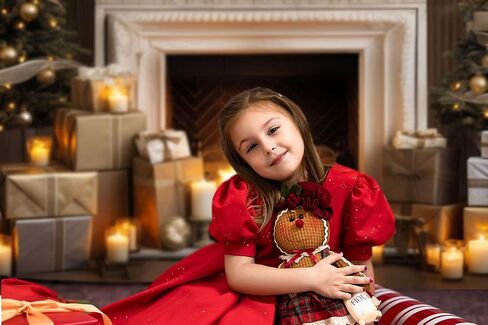 Kate Christmas Fireplace Photography Backdrops for Mini Session Window Family Backgrounds Christmas Brick Professional Photo Backdrops for Family Holiday Party, 10x10ft in Saudi Arabia