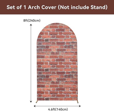 7.2FT Wooden Arch Backdrop Cover Spandex, Wrinkle Free Fitted Arch Background Cover Farmhouse Style, Vintage 2-Sided Round Top Chiara Arch Cover for Wedding Photography Birthday Baby Shower in Saudi Arabia