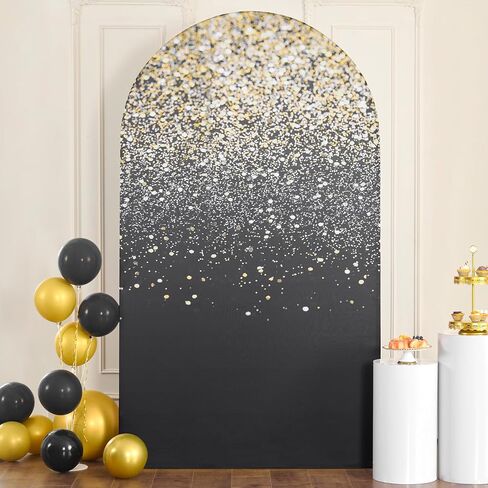 7.2FT Wooden Arch Backdrop Cover Spandex, Wrinkle Free Fitted Arch Background Cover Farmhouse Style, Vintage 2-Sided Round Top Chiara Arch Cover for Wedding Photography Birthday Baby Shower in Saudi Arabia