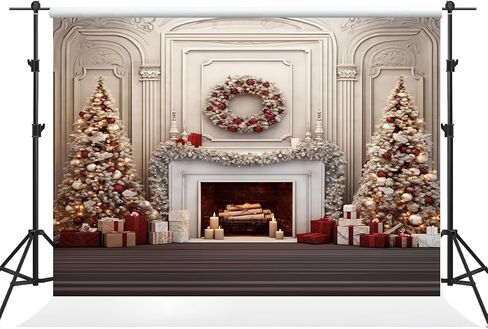 Kate 7×5ft Christmas Backdrop Photography Christmas Tree Wreath Fireplace Candle Xmas Background Studio Props for Photo Video in Saudi Arabia