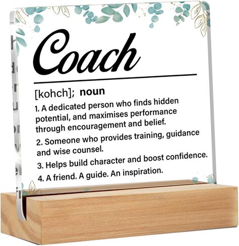 Coach Gifts for Women Men, Thank You Coach Appreciation Gifts, a Good Coach Can Change a Routine Clear Acrylic Desk Decorative Sign for Home Office, 4 x 4 Inches in Saudi Arabia