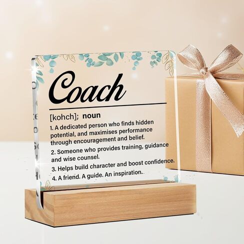 Coach Gifts for Women Men, Thank You Coach Appreciation Gifts, a Good Coach Can Change a Routine Clear Acrylic Desk Decorative Sign for Home Office, 4 x 4 Inches in Saudi Arabia