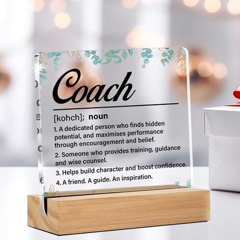 Coach Gifts for Women Men, Thank You Coach Appreciation Gifts, a Good Coach Can Change a Routine Clear Acrylic Desk Decorative Sign for Home Office, 4 x 4 Inches in Saudi Arabia
