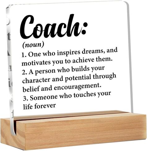 Coach Gifts for Women Men, Thank You Coach Appreciation Gifts, a Good Coach Can Change a Routine Clear Acrylic Desk Decorative Sign for Home Office, 4 x 4 Inches in Saudi Arabia