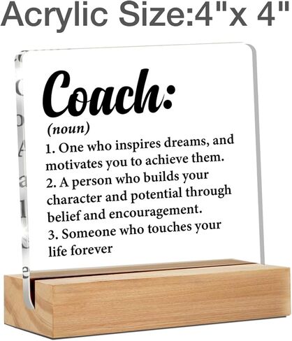 Coach Gifts for Women Men, Thank You Coach Appreciation Gifts, a Good Coach Can Change a Routine Clear Acrylic Desk Decorative Sign for Home Office, 4 x 4 Inches in Saudi Arabia