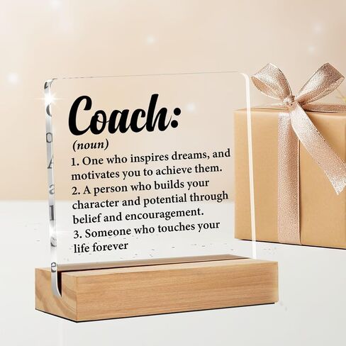 Coach Gifts for Women Men, Thank You Coach Appreciation Gifts, a Good Coach Can Change a Routine Clear Acrylic Desk Decorative Sign for Home Office, 4 x 4 Inches in Saudi Arabia