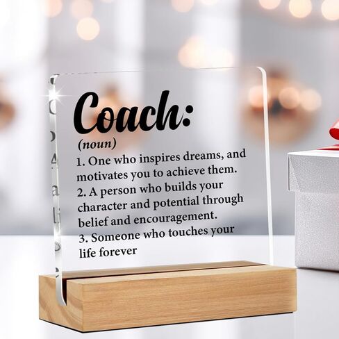 Coach Gifts for Women Men, Thank You Coach Appreciation Gifts, a Good Coach Can Change a Routine Clear Acrylic Desk Decorative Sign for Home Office, 4 x 4 Inches in Saudi Arabia
