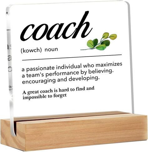 Coach Gifts for Women Men, Thank You Coach Appreciation Gifts, a Good Coach Can Change a Routine Clear Acrylic Desk Decorative Sign for Home Office, 4 x 4 Inches in Saudi Arabia