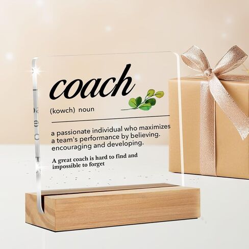 Coach Gifts for Women Men, Thank You Coach Appreciation Gifts, a Good Coach Can Change a Routine Clear Acrylic Desk Decorative Sign for Home Office, 4 x 4 Inches in Saudi Arabia