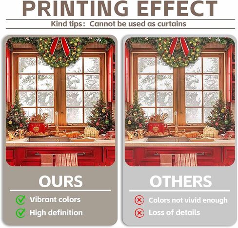 ZTHMOE Fabric 7x5ft Christmas Kitchen Photography Backdrop Cabinets Window Winter Snow Scene Background Xmas Family Party Decoration New Year Photo Banner Props in Saudi Arabia