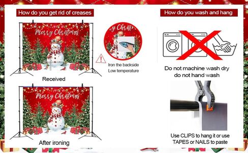 Red Christmas Backdrop Winter Snowman Xmas Gift Christmas Tree Birthday Background Children Adult Merry Christmas Family Holiday Party Decoration Supplies 7x5FT in Saudi Arabia