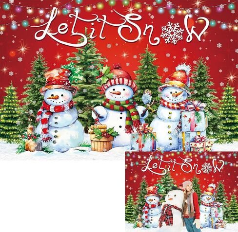 BINQOO 7x5ft Let It Snow Backdrop Christmas Snowman Background Winter Snowman Photo Background for Kids New Year Holiday Winter Party Supplies in Saudi Arabia