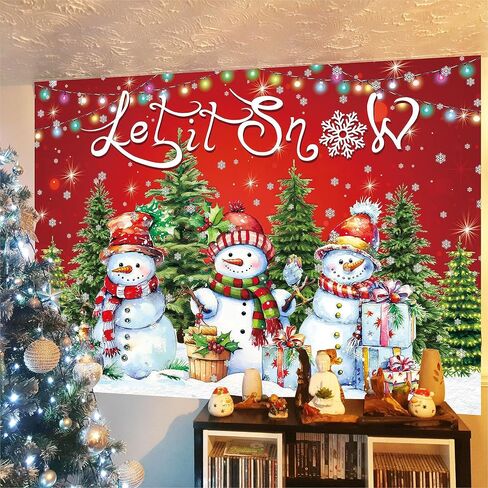 BINQOO 7x5ft Let It Snow Backdrop Christmas Snowman Background Winter Snowman Photo Background for Kids New Year Holiday Winter Party Supplies in Saudi Arabia