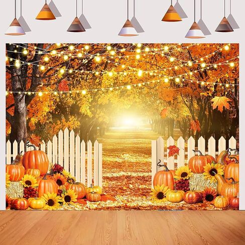 Fall Thanksgiving Party Decoration Kit Fall Photography Backdrop Banner Orange Yellow Burgundy Fall Balloon Garland Arch Set for Autumn Thanksgiving Friendsgiving Pumpkin Baby Shower Party Supplies in Saudi Arabia