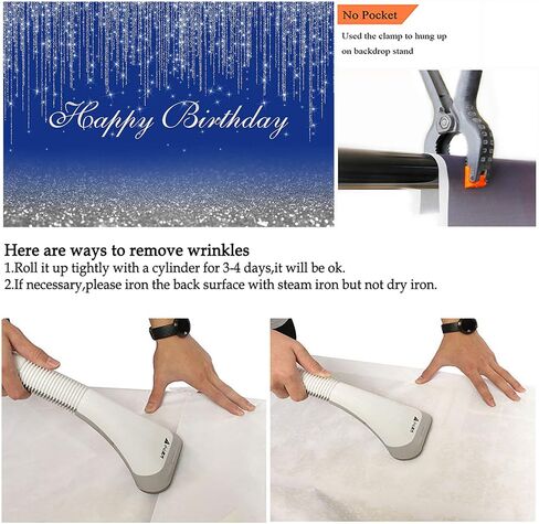 Avezano Glitter Sparkle Dots Happy Birthday Backdrop for Adult Kids Bday Party Photoshoot Photography Background Glitter Bokeh Birthday Party Decoration Photo Booth Backdrops (7x5ft, Black and Silver) in Saudi Arabia