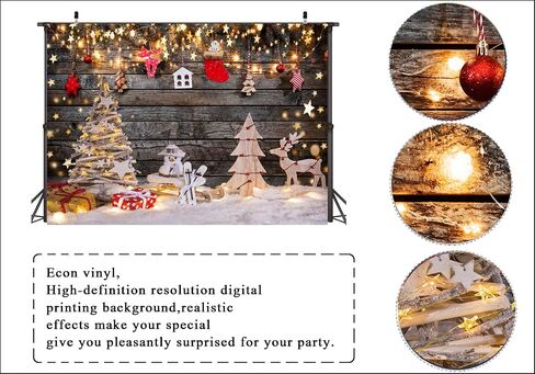 LTLYH 7x5ft Christmas Backdrop Winter Snow Background Christmas Rustic Wood Wall Decorations Backdrops Xmas New Year Family Party Decoration Photo Studio Props Banner 239 in Saudi Arabia