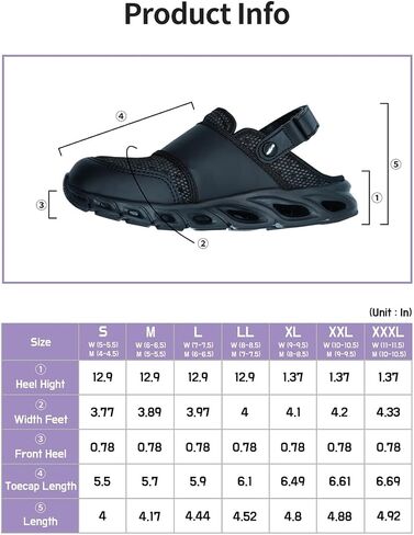 Nursing Shoes Woman and Man Cooling Sandle Black us footwear size for adult women width medium in Saudi Arabia