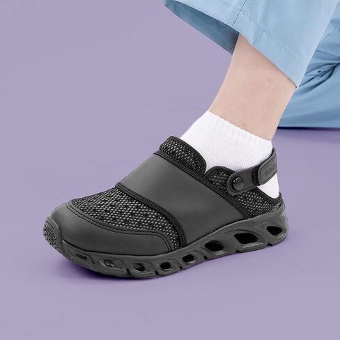 Nursing Shoes Woman and Man Cooling Sandle Black us footwear size for adult women width medium in Saudi Arabia