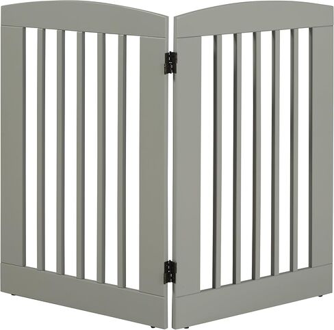 BarkWood Pets Freestanding Pet Gate with Two 24"W x 36"H Folding Wood Panels, Cappuccino in Saudi Arabia