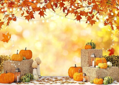 7x5FT Fall Thanksgiving Backdrop Thanksgiving Photo Backdrop Autumn Pumpkin Harvest Background Fall Theme Decoration Props F2 in Saudi Arabia