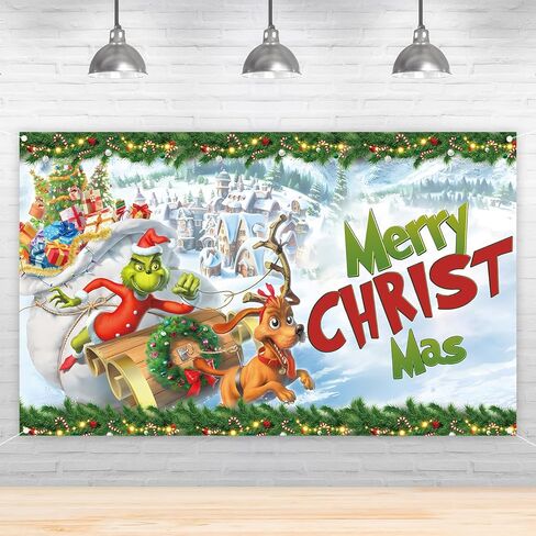 خلفية صورة عيد الميلاد البيضاء، لافتة عيد الميلاد المجيد، ديكورات ومستلزمات عطلة الشتاء لعيد الميلاد المجيد للمنزل (43 × 71 بوصة) in Kuwait