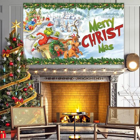 خلفية صورة عيد الميلاد البيضاء، لافتة عيد الميلاد المجيد، ديكورات ومستلزمات عطلة الشتاء لعيد الميلاد المجيد للمنزل (43 × 71 بوصة) in Kuwait