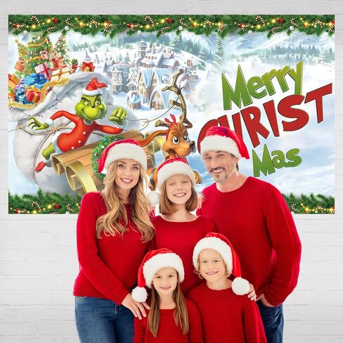 خلفية صورة عيد الميلاد البيضاء، لافتة عيد الميلاد المجيد، ديكورات ومستلزمات عطلة الشتاء لعيد الميلاد المجيد للمنزل (43 × 71 بوصة) in Kuwait