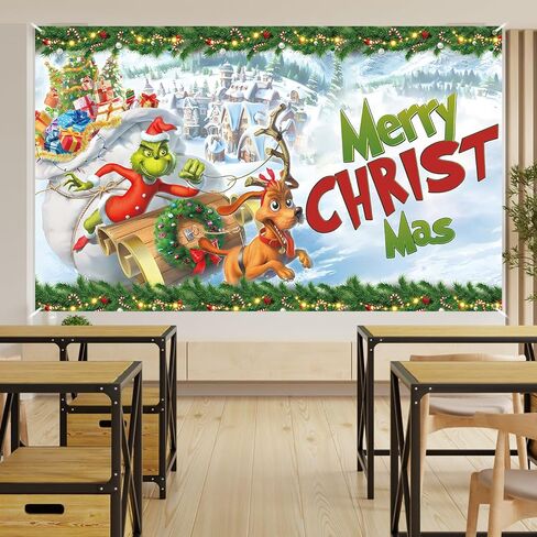 خلفية صورة عيد الميلاد البيضاء، لافتة عيد الميلاد المجيد، ديكورات ومستلزمات عطلة الشتاء لعيد الميلاد المجيد للمنزل (43 × 71 بوصة) in Kuwait