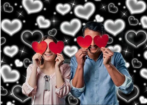 CYLYH 7x5FT Black Heart Photo Backdrop 90s Backdrops for Photoshoot Valentine's Day Backdrop Women Men Happy Birthday Photography Background Banner D853 in Saudi Arabia