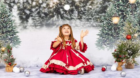 Kate Christmas Photography Backdrop Wonderland Enchanted Snowy Trees Backdrops for Holiday Party Banner Winter Snow Forest Photo Booth Prop 10x10ft in Saudi Arabia