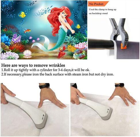 7X5FT Little Mermaid Photography Backdrop Under The Sea Girls Birthday Background Ariel Mermaid Princess Supplies Kids Portrait Photo Booth Studio Prop in Saudi Arabia