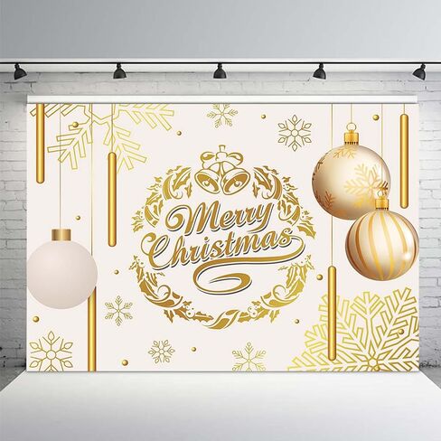 MEHOFOND 7x5ft عيد ميلاد سعيد خلفية عيد الميلاد حزب الزينة راية عيد الميلاد الذهب بريق ندفة الثلج خلفية للتصوير الفوتوغرافي الشتاء عشية رأس السنة الجديدة مهرجان لوازم الحفلات صور كشك الدعائم in Saudi Arabia